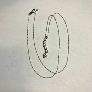 10k white gold necklace CZ stone pendant